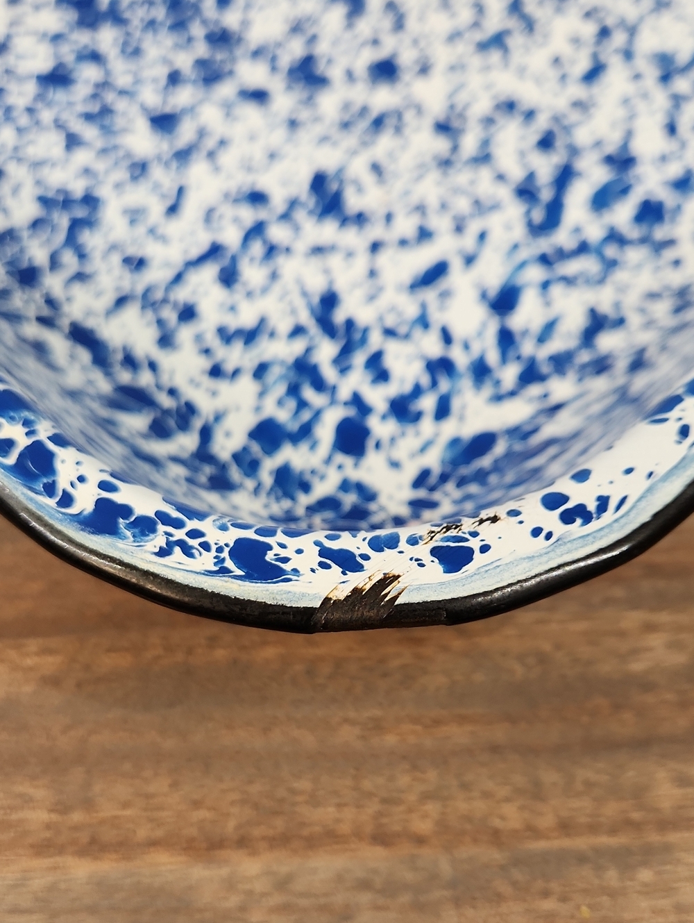 Vintage Blue & White Splatter Enamel Pan - Picture 7 of 10